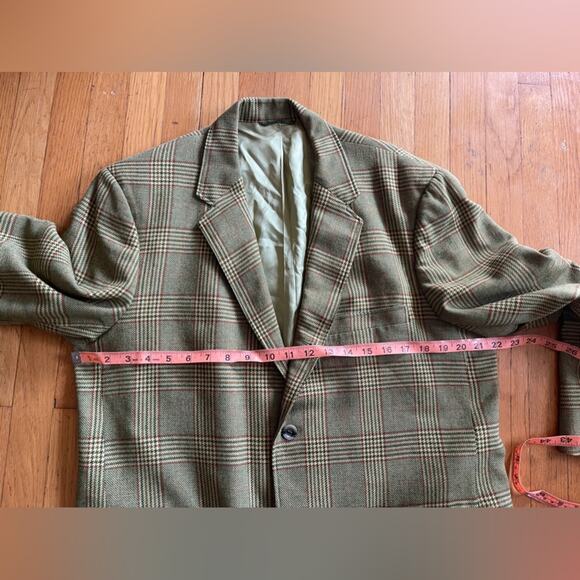 50s-60s Vintage Richman Brothers Green Plaid Sport Coat - Picture 7 of 7